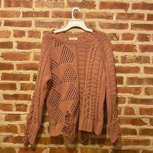 Elan distressed mauve sweater